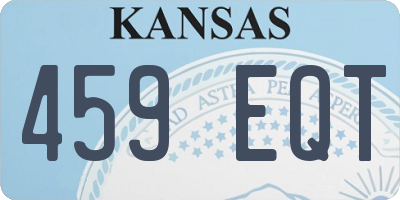 KS license plate 459EQT
