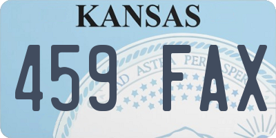 KS license plate 459FAX