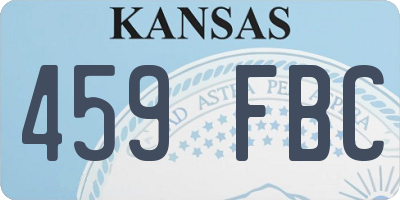 KS license plate 459FBC