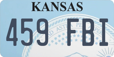 KS license plate 459FBI