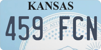 KS license plate 459FCN