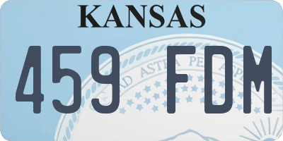 KS license plate 459FDM