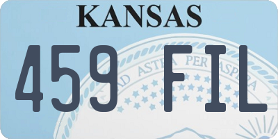 KS license plate 459FIL