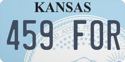 KS license plate 459FOR