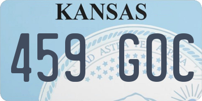 KS license plate 459GOC