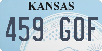KS license plate 459GOF