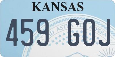 KS license plate 459GOJ