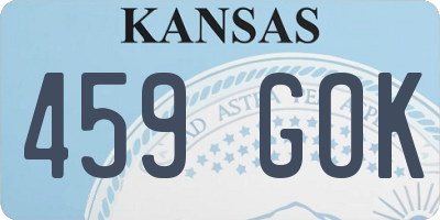 KS license plate 459GOK