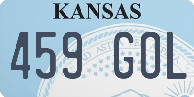 KS license plate 459GOL