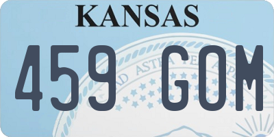 KS license plate 459GOM