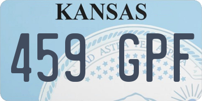 KS license plate 459GPF