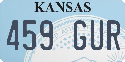 KS license plate 459GUR