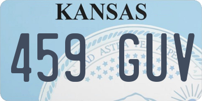 KS license plate 459GUV