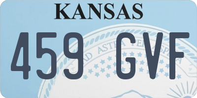 KS license plate 459GVF