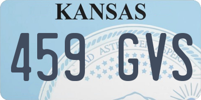 KS license plate 459GVS
