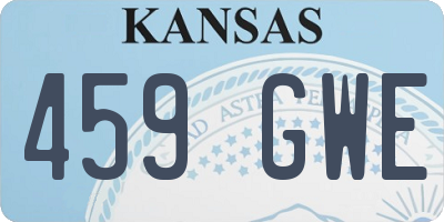 KS license plate 459GWE