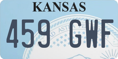 KS license plate 459GWF