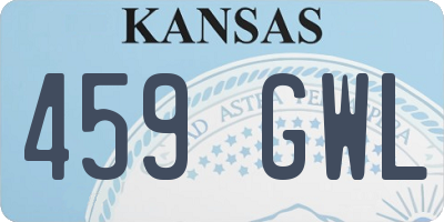KS license plate 459GWL