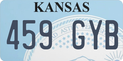KS license plate 459GYB