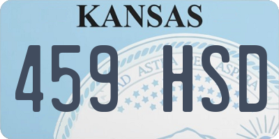 KS license plate 459HSD