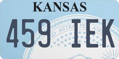 KS license plate 459IEK
