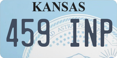 KS license plate 459INP