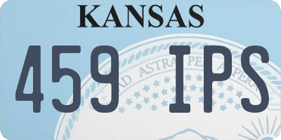 KS license plate 459IPS