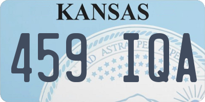 KS license plate 459IQA
