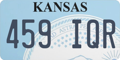 KS license plate 459IQR