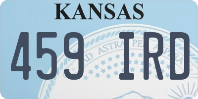 KS license plate 459IRD
