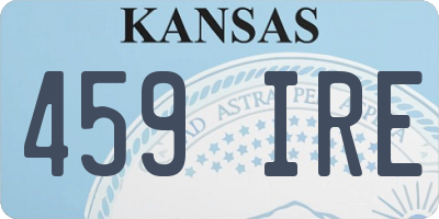 KS license plate 459IRE