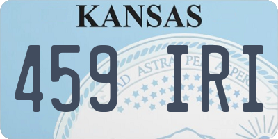 KS license plate 459IRI