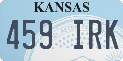 KS license plate 459IRK