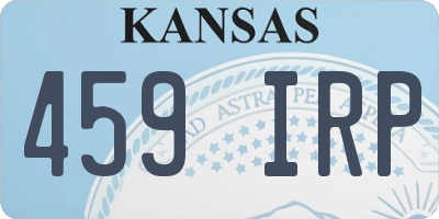 KS license plate 459IRP