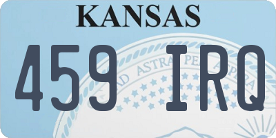 KS license plate 459IRQ