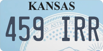 KS license plate 459IRR