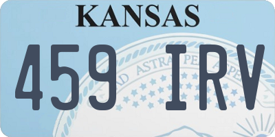 KS license plate 459IRV