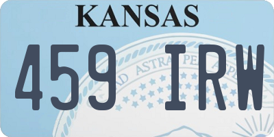 KS license plate 459IRW