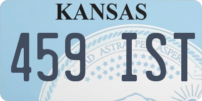KS license plate 459IST