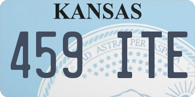 KS license plate 459ITE