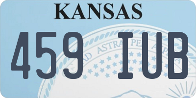 KS license plate 459IUB