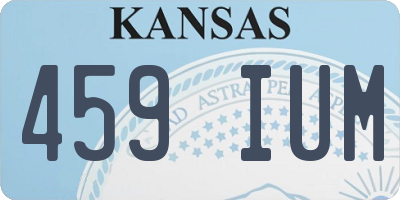 KS license plate 459IUM