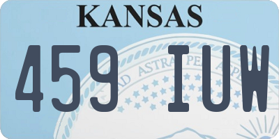 KS license plate 459IUW