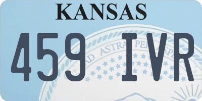 KS license plate 459IVR