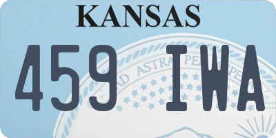 KS license plate 459IWA