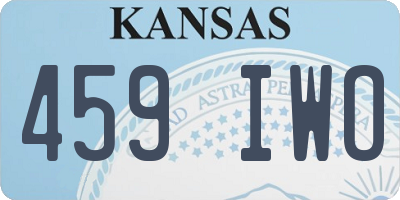 KS license plate 459IWO