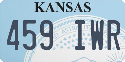 KS license plate 459IWR
