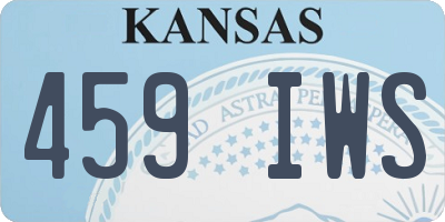 KS license plate 459IWS