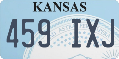 KS license plate 459IXJ