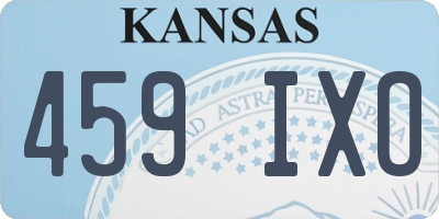 KS license plate 459IXO